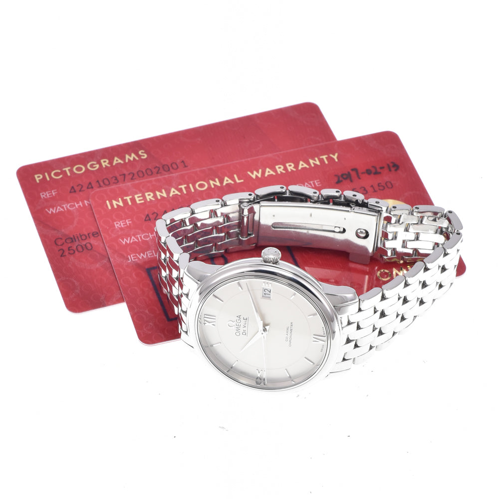 with paper OMEGA De Ville 424.10.37.20.02.001 Date Silver Dial Automatic Men's
 Watch Q#149179