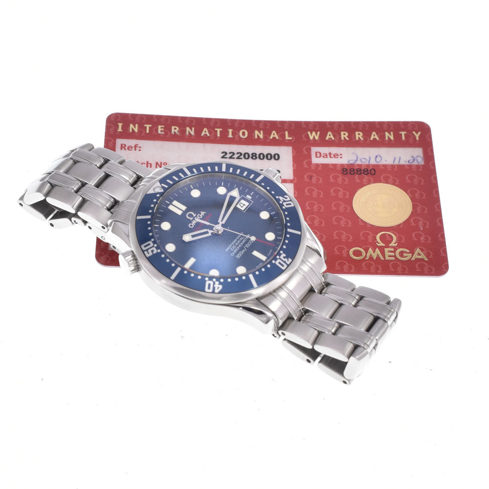 with paper OMEGA Seamaster Professional 300M 2220.80.00 Date CO-AXIAL Navy Dial Automatic Men's
 Watch Q#149183