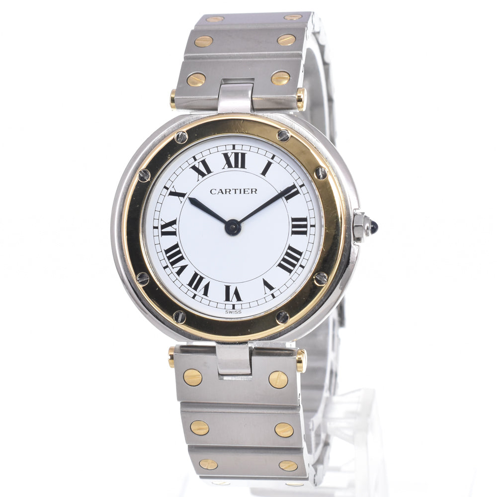 CARTIER Santos Round LM white Dial Quartz Men's
 Watch C#149185