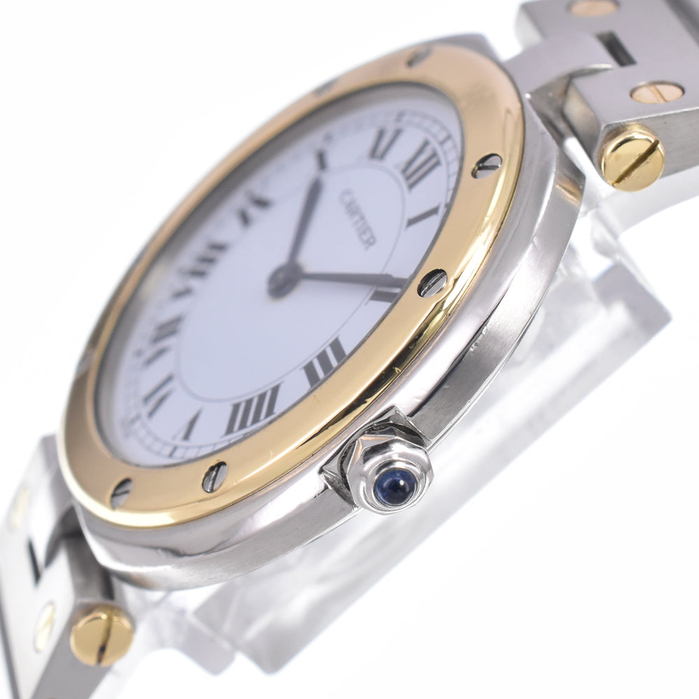 CARTIER Santos Round LM white Dial Quartz Men's
 Watch C#149185