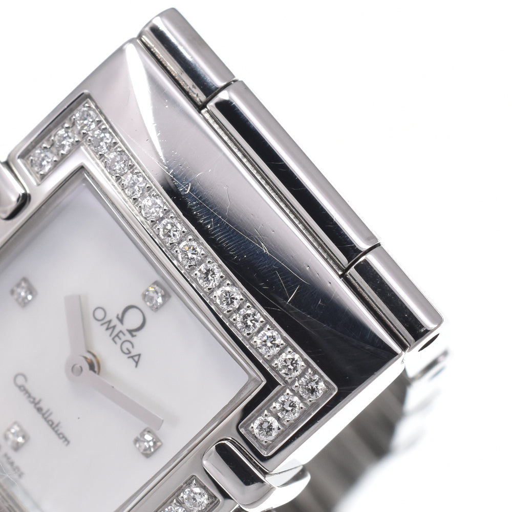 OMEGA Constellation Carre Quadra Mini 1528.76 diamond White shell Dial Quartz Ladies
 Watch R#149186