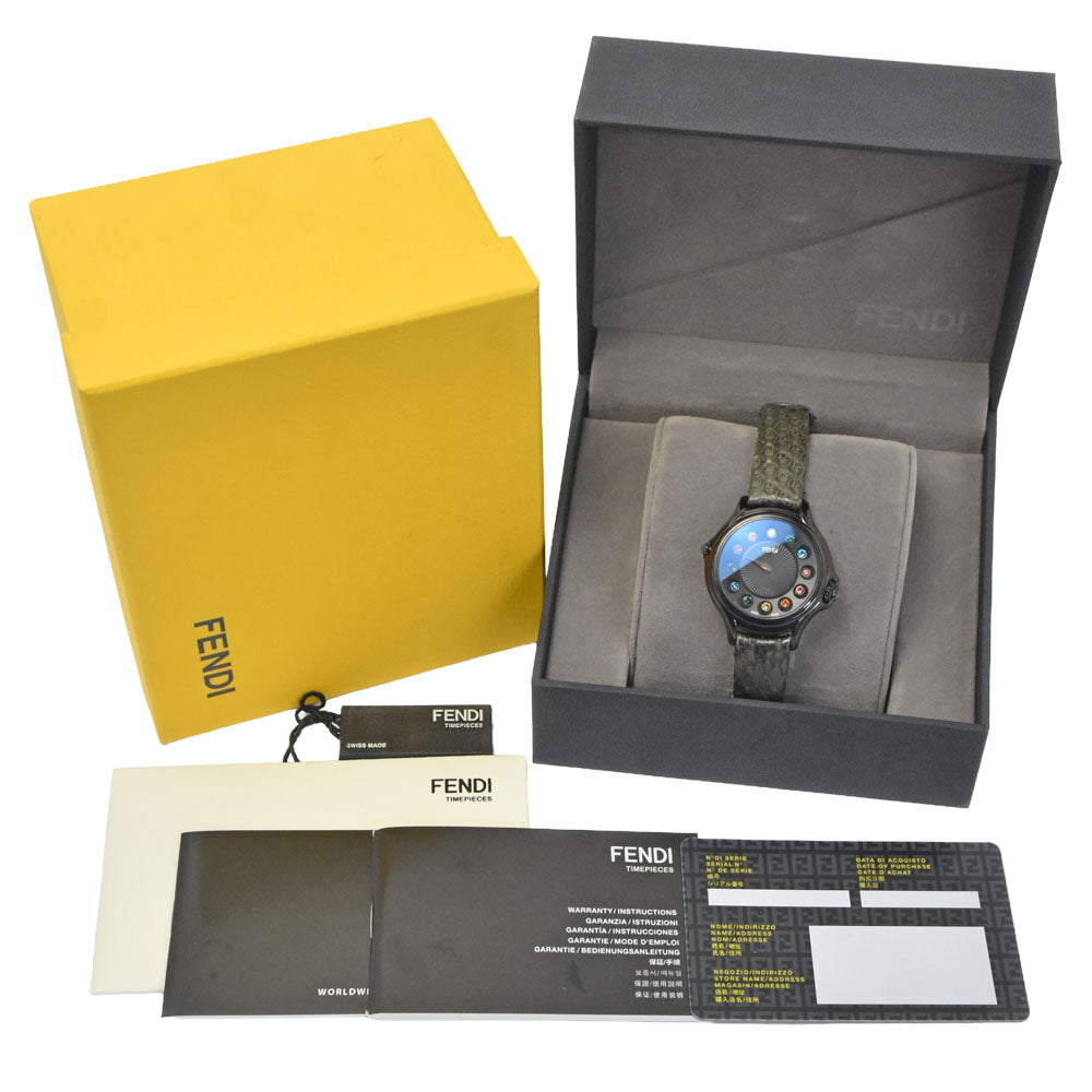 with paper FENDI Crazy carat 10500L Change gemstone black Dial Quartz Ladies
 Watch Q#149195