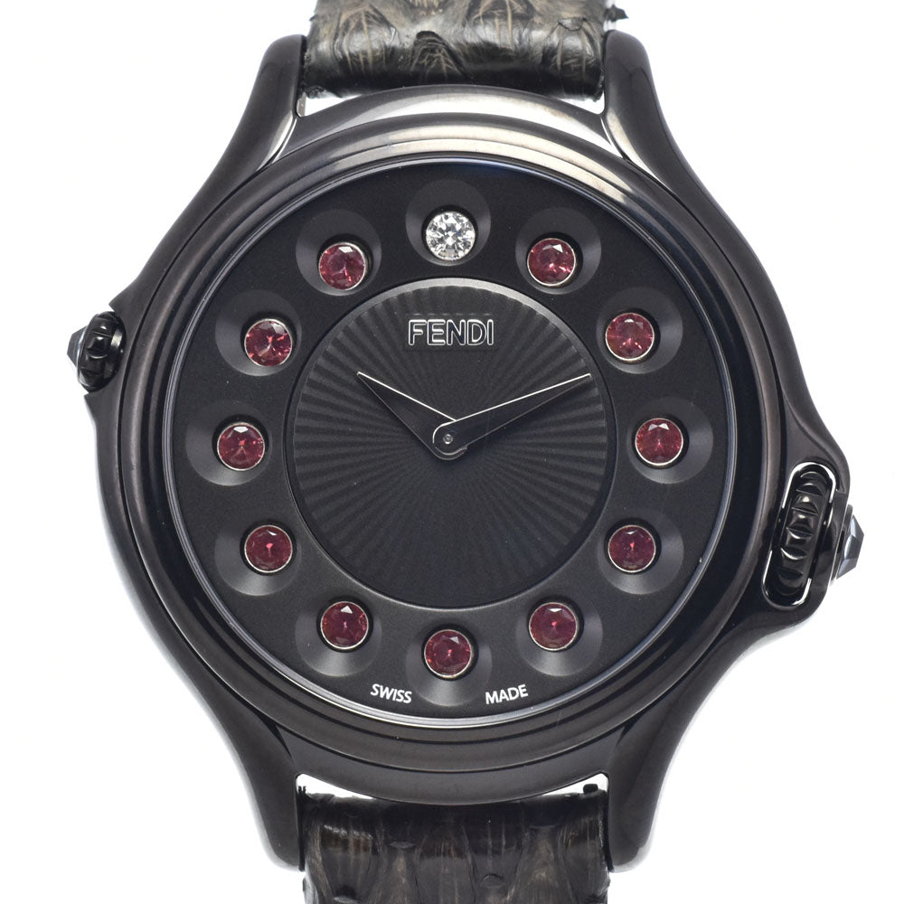 with paper FENDI Crazy carat 10500L Change gemstone black Dial Quartz Ladies
 Watch Q#149195