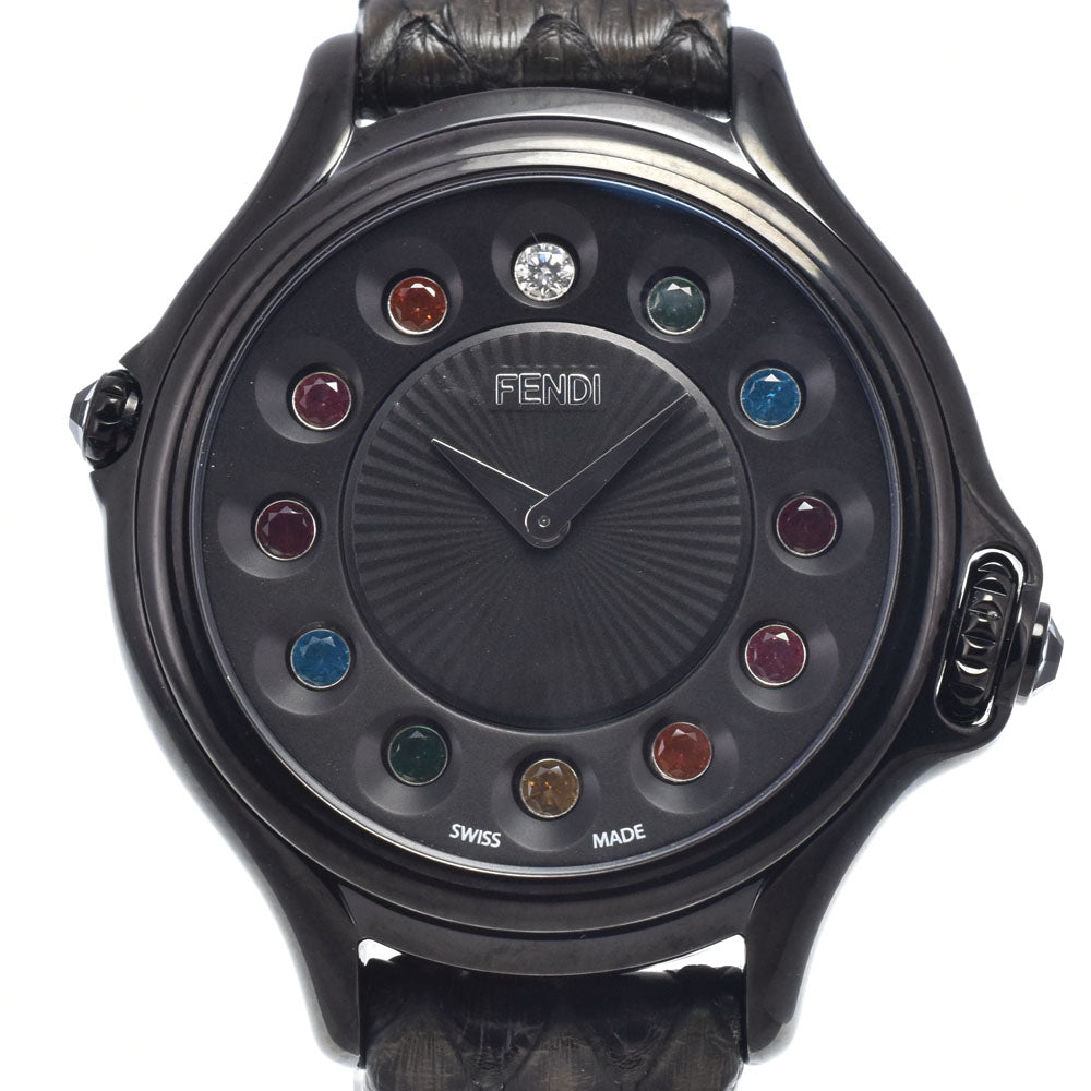 with paper FENDI Crazy carat 10500L Change gemstone black Dial Quartz Ladies
 Watch Q#149197