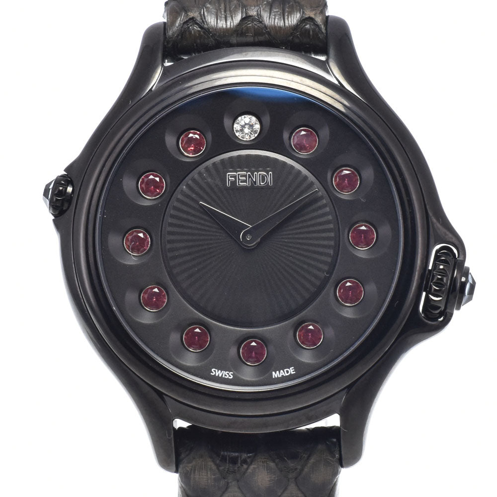 with paper FENDI Crazy carat 10500L Change gemstone black Dial Quartz Ladies
 Watch Q#149197