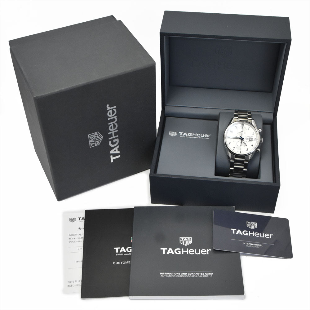 with paper TAG HEUER Carrera CBK2114.BA0715 Chronograph Silver Dial Automatic Men's
 Watch R#149203