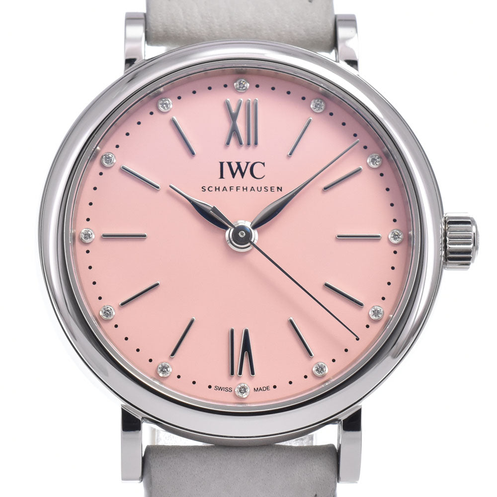 with paper IWC SCHAFFHAUSEN Portofino Automatic IW357417 12P diamond pink Dial Automatic Ladies
 Watch P#149204