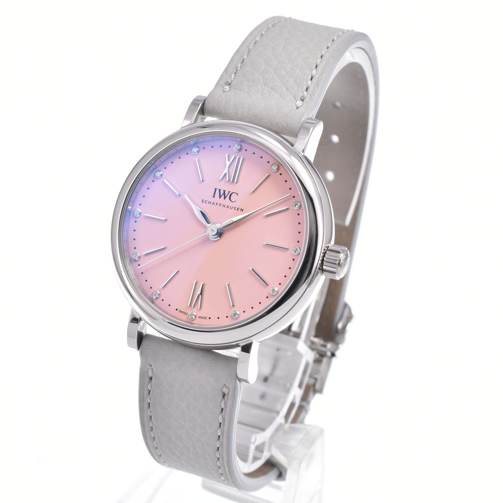 with paper IWC SCHAFFHAUSEN Portofino Automatic IW357417 12P diamond pink Dial Automatic Ladies
 Watch P#149204
