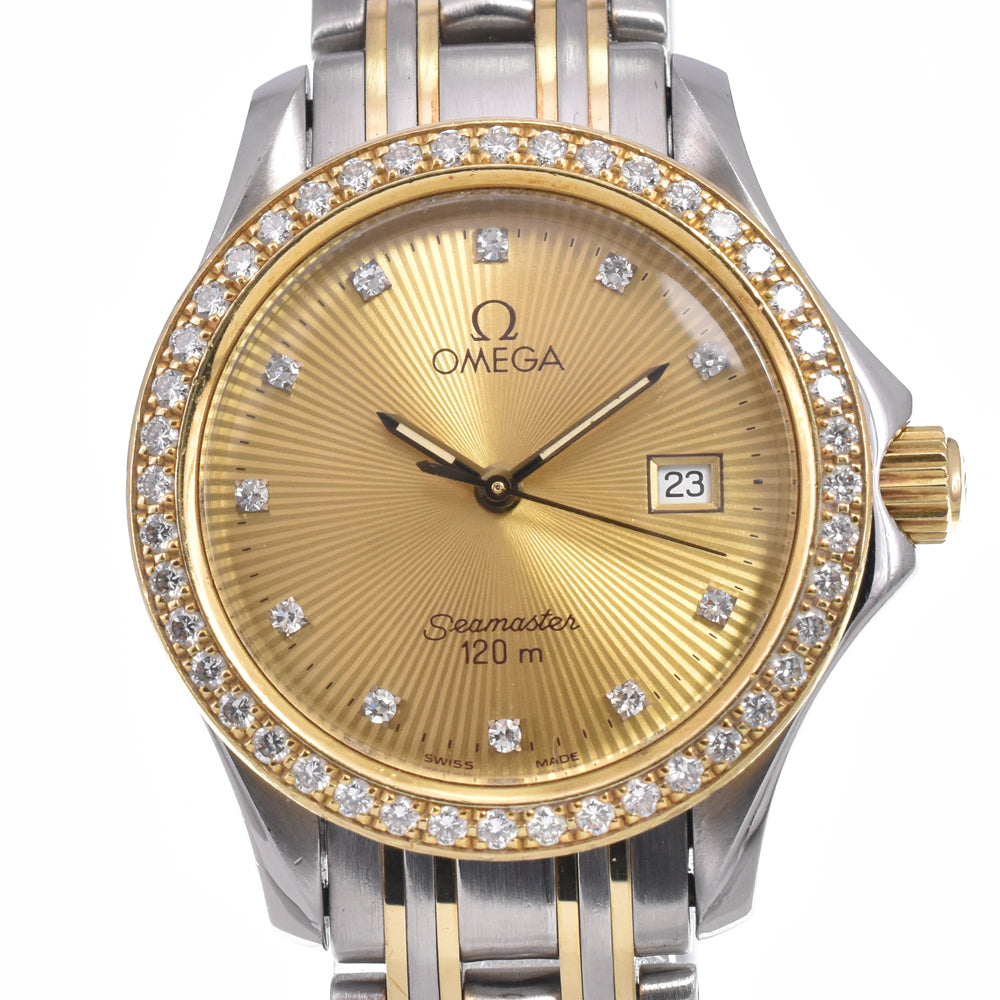OMEGA Seamaster Diamond Cal.1424 Champagne Gold Dial Quartz Ladies
 Watch R#149207