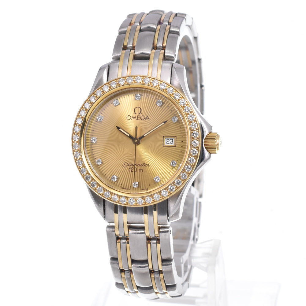 OMEGA Seamaster Diamond Cal.1424 Champagne Gold Dial Quartz Ladies
 Watch R#149207