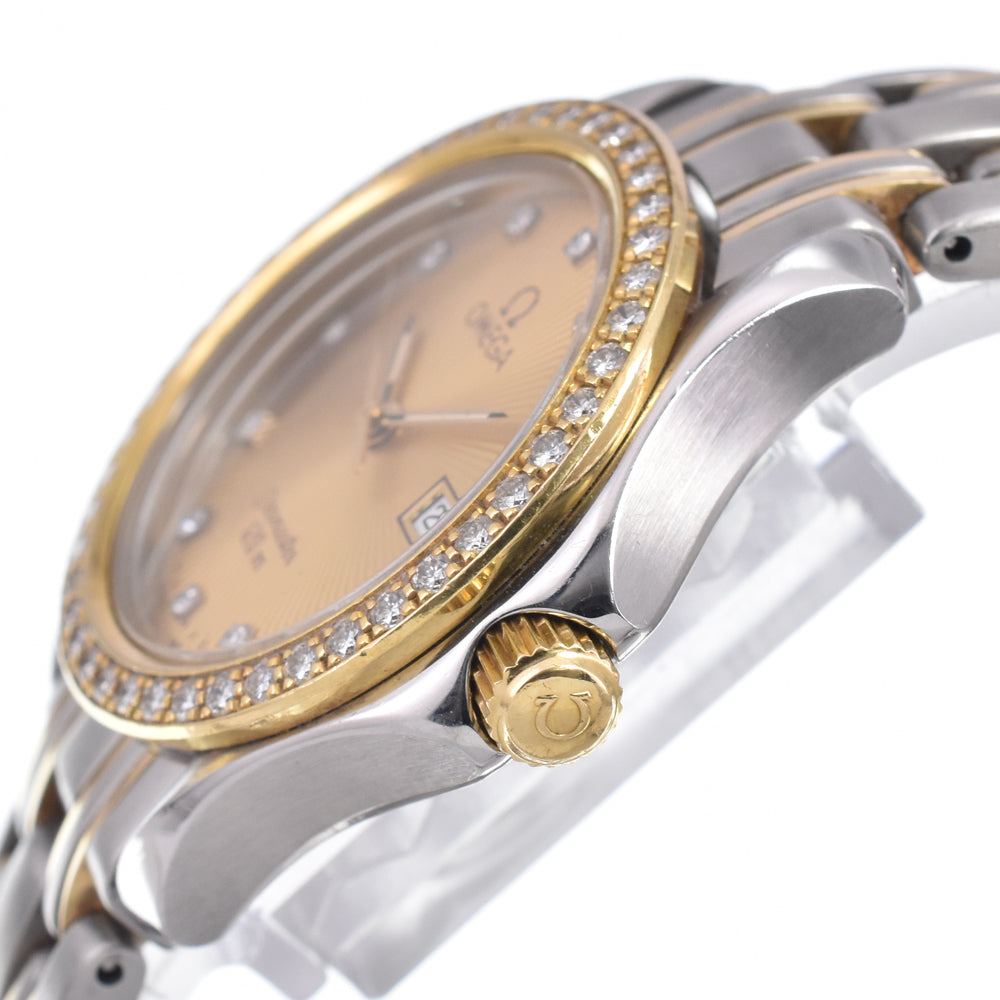 OMEGA Seamaster Diamond Cal.1424 Champagne Gold Dial Quartz Ladies
 Watch R#149207
