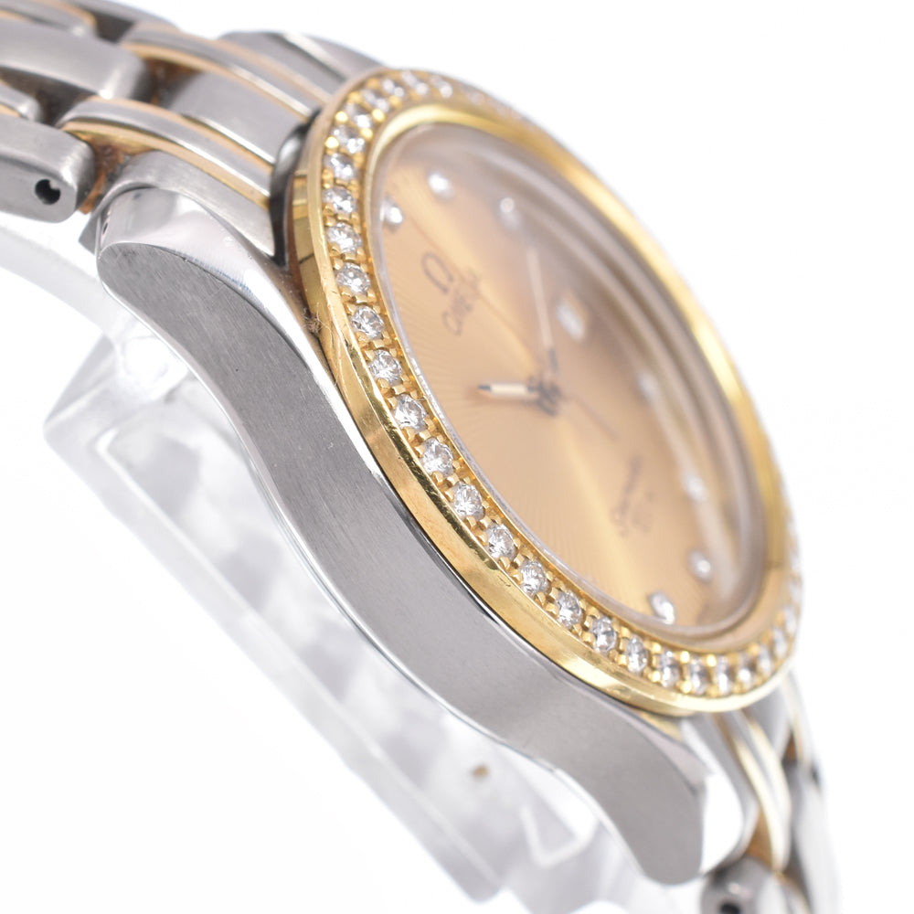 OMEGA Seamaster Diamond Cal.1424 Champagne Gold Dial Quartz Ladies
 Watch R#149207
