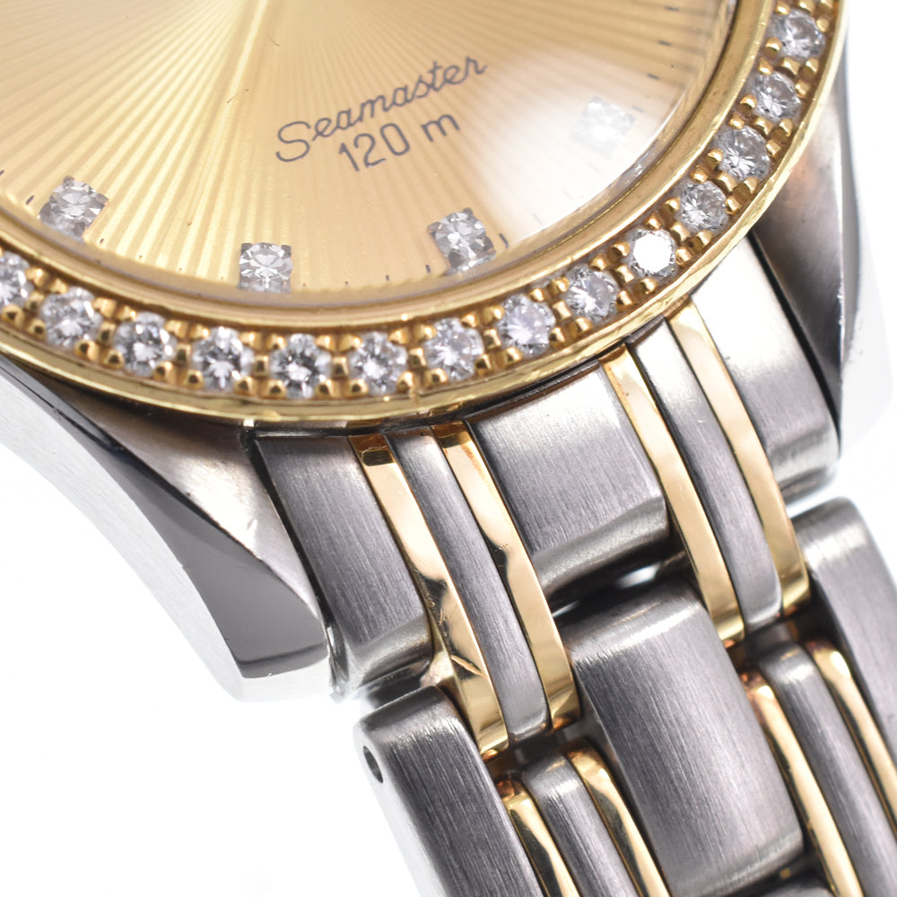 OMEGA Seamaster Diamond Cal.1424 Champagne Gold Dial Quartz Ladies
 Watch R#149207