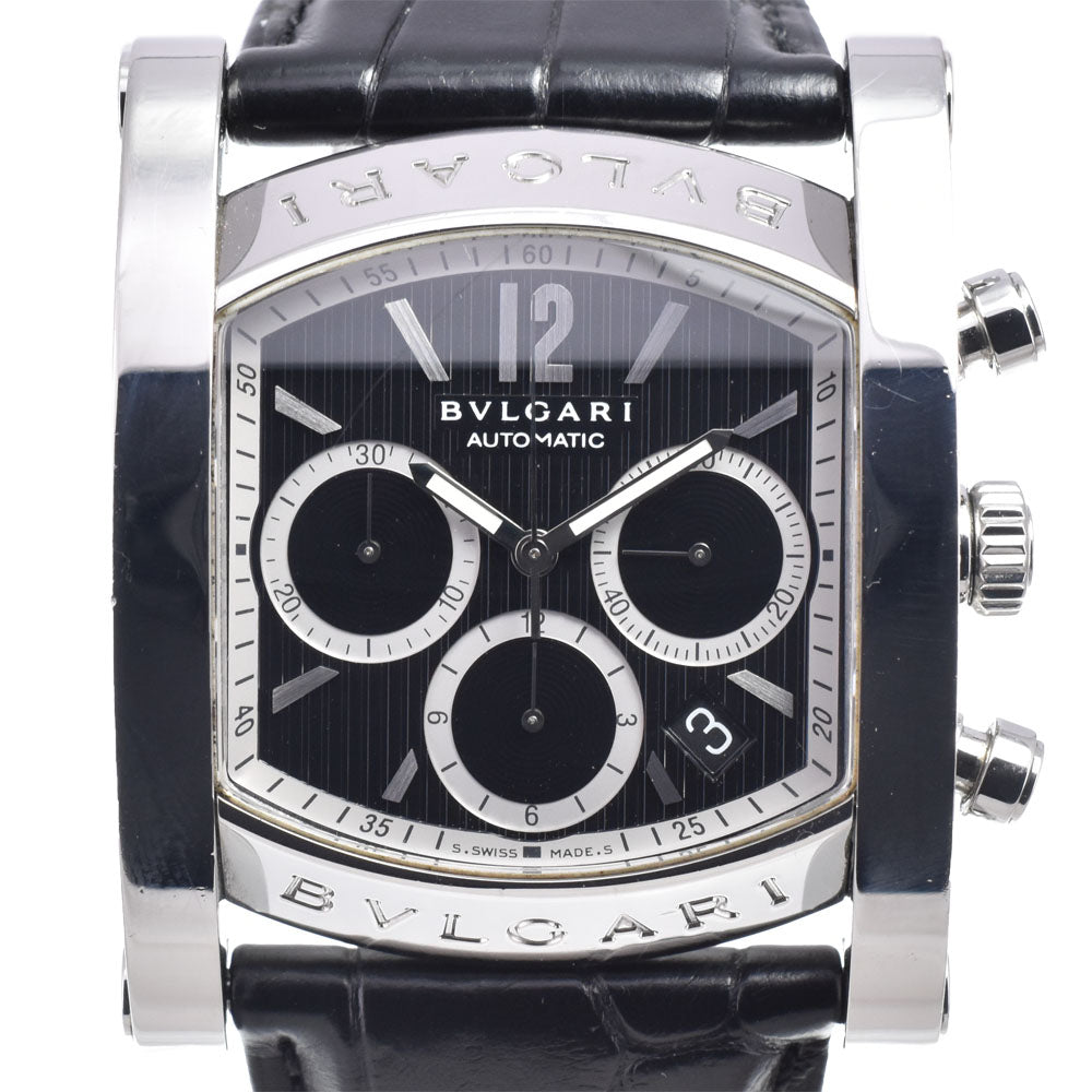 with paper BVLGARI Assioma AA48BSSDCH Chronograph black Dial Automatic Men's
 Watch Q#149213