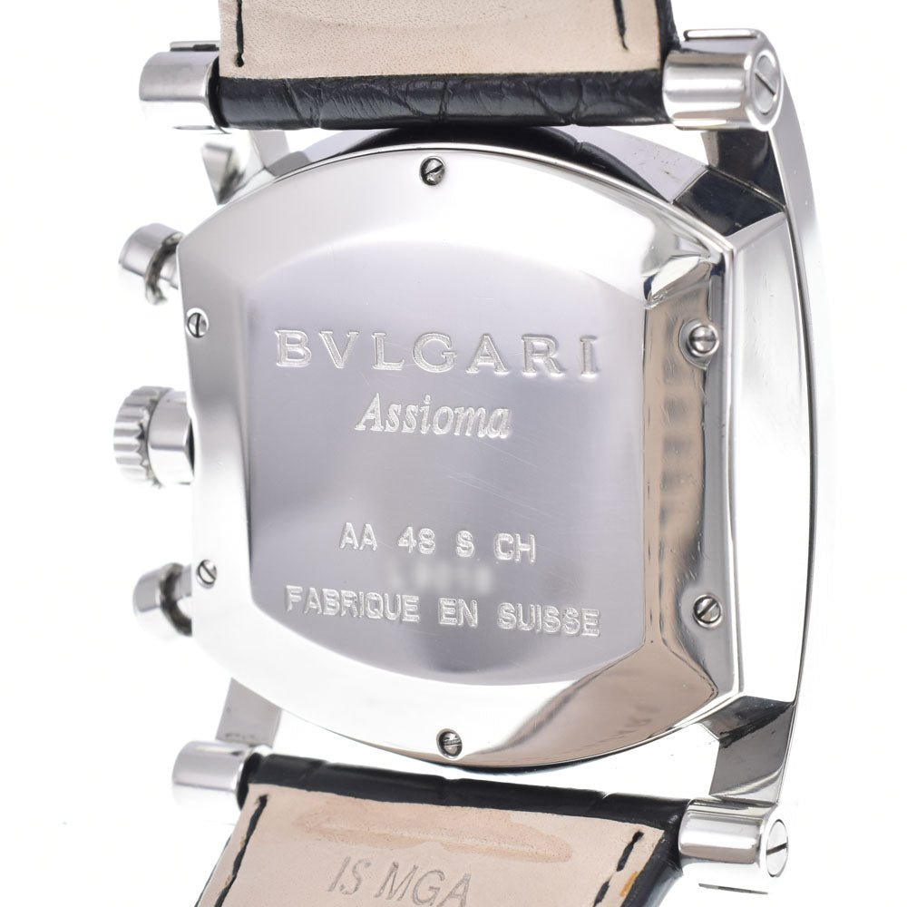 with paper BVLGARI Assioma AA48BSSDCH Chronograph black Dial Automatic Men's
 Watch Q#149213
