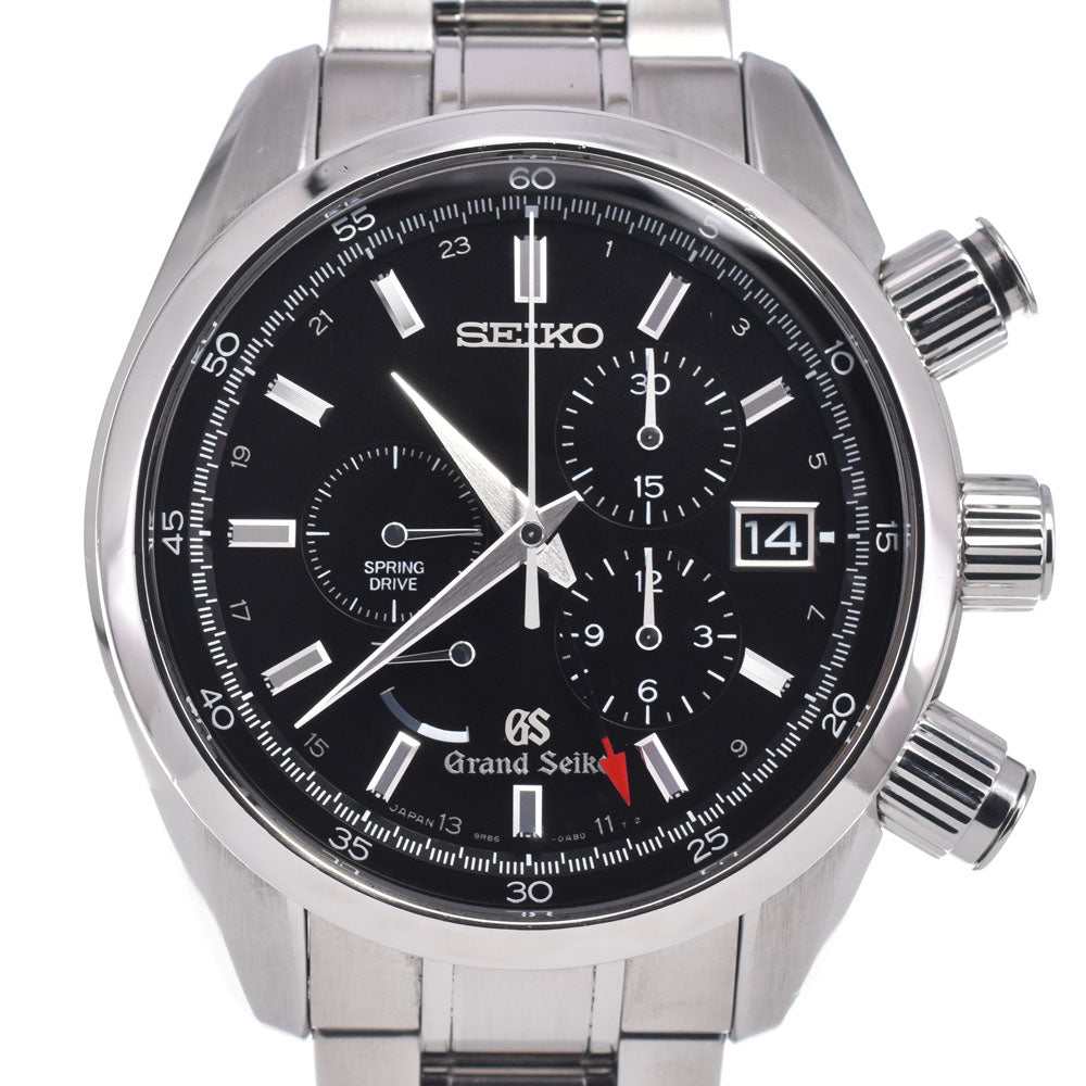 with paper SEIKO Grand Seiko 9R86-0AA0/SBGC003 Chronograph power reserve black Dial Spring drive Men's
 Watch Q#149218