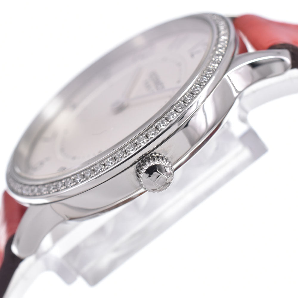 HERMES Slim duermes CA2.230 Bezel Diamond Silver Dial Quartz Ladies
 Watch Q#149226