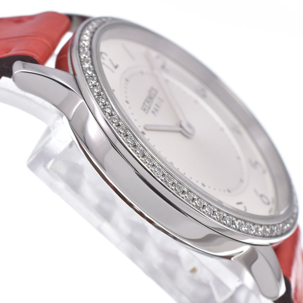 HERMES Slim duermes CA2.230 Bezel Diamond Silver Dial Quartz Ladies
 Watch Q#149226