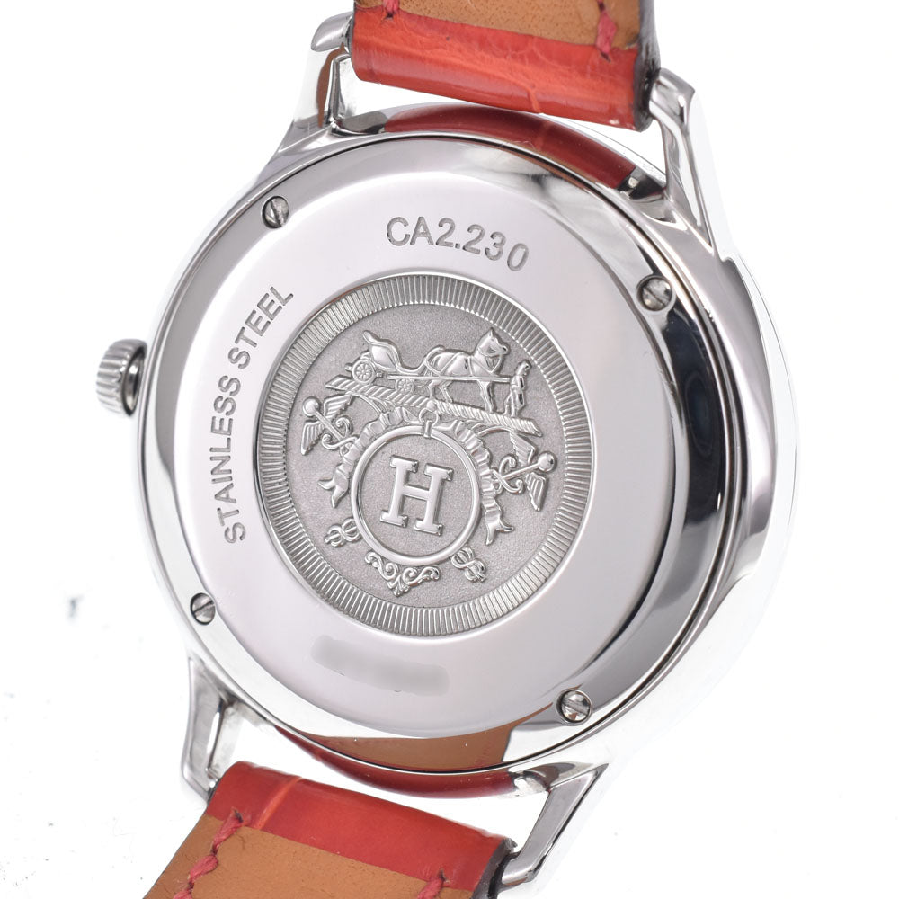 HERMES Slim duermes CA2.230 Bezel Diamond Silver Dial Quartz Ladies
 Watch Q#149226