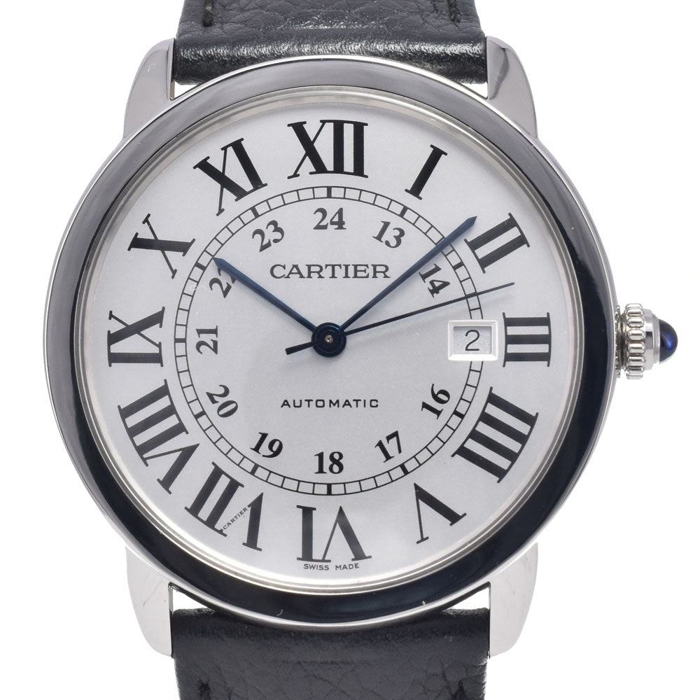 with paper CARTIER Ronde Solo de Cartier WSRN0022 Date Silver Dial Automatic Men's
 Watch Q#149231
