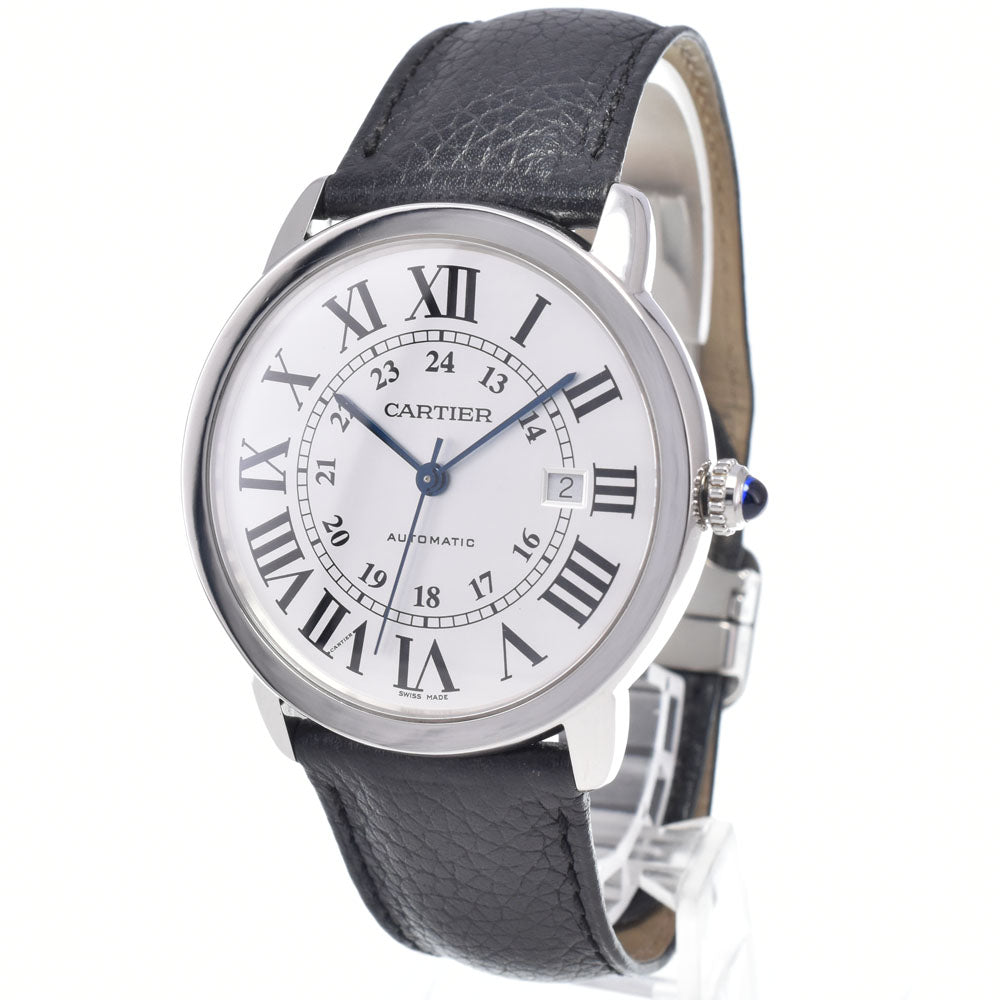 with paper CARTIER Ronde Solo de Cartier WSRN0022 Date Silver Dial Automatic Men's
 Watch Q#149231
