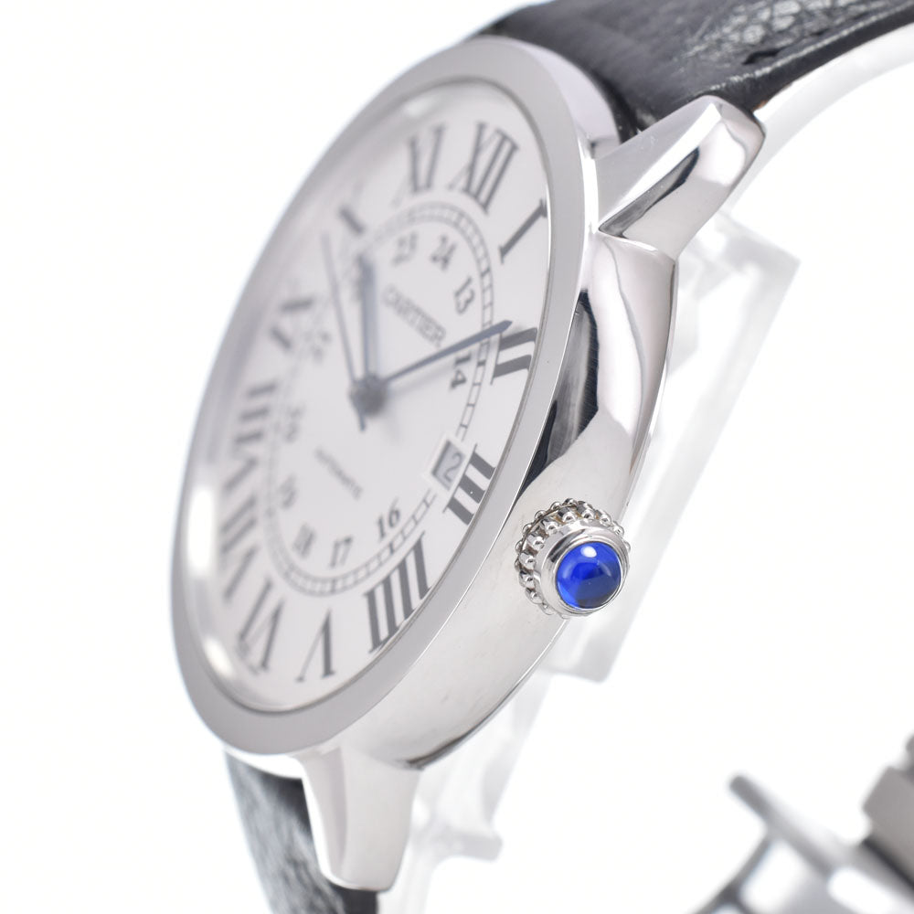 with paper CARTIER Ronde Solo de Cartier WSRN0022 Date Silver Dial Automatic Men's
 Watch Q#149231