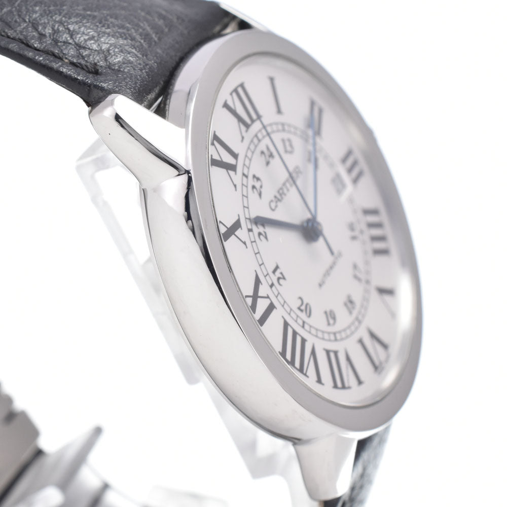 with paper CARTIER Ronde Solo de Cartier WSRN0022 Date Silver Dial Automatic Men's
 Watch Q#149231