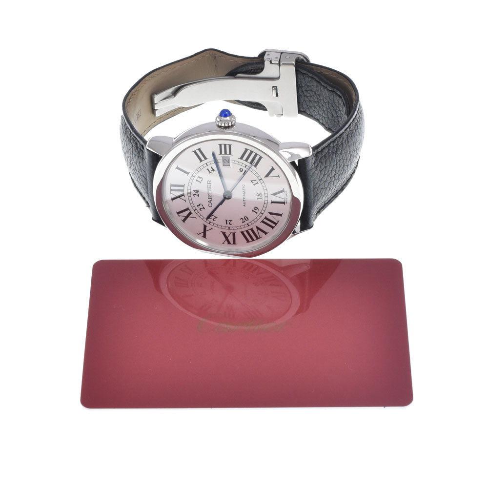 with paper CARTIER Ronde Solo de Cartier WSRN0022 Date Silver Dial Automatic Men's
 Watch Q#149231