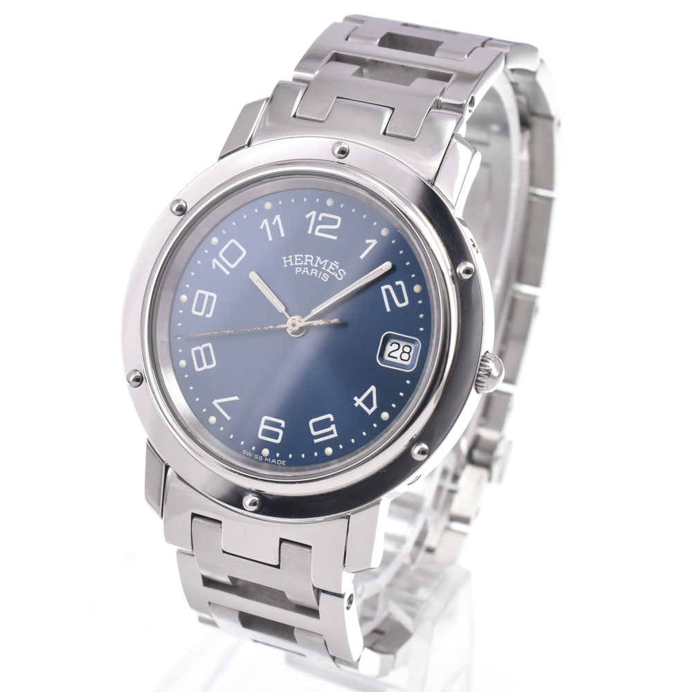 HERMES Clipper CL6.710 Date Stainless Steel blue Dial Quartz Men's
 Watch A#149234