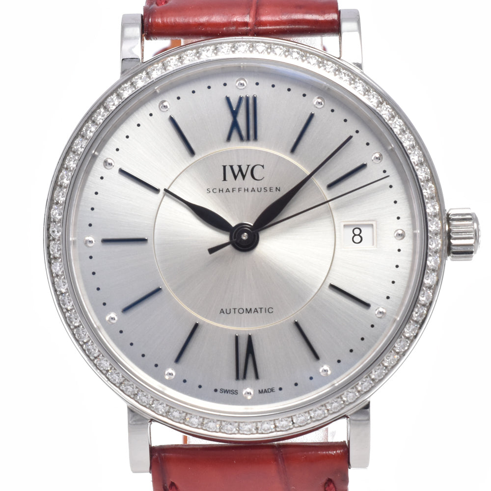 with paper IWC SCHAFFHAUSEN Portofino Automatic 37 IW458109 Diamond Bezel Silver Dial Automatic Men's
 Watch Q#149239