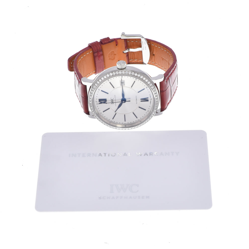 with paper IWC SCHAFFHAUSEN Portofino Automatic 37 IW458109 Diamond Bezel Silver Dial Automatic Men's
 Watch Q#149239
