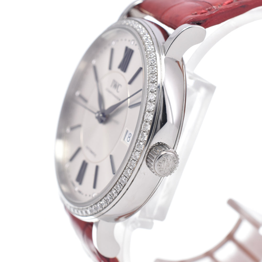 with paper IWC SCHAFFHAUSEN Portofino Automatic 37 IW458109 Diamond Bezel Silver Dial Automatic Men's
 Watch Q#149239