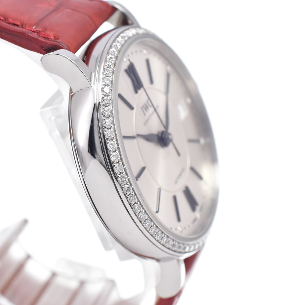 with paper IWC SCHAFFHAUSEN Portofino Automatic 37 IW458109 Diamond Bezel Silver Dial Automatic Men's
 Watch Q#149239