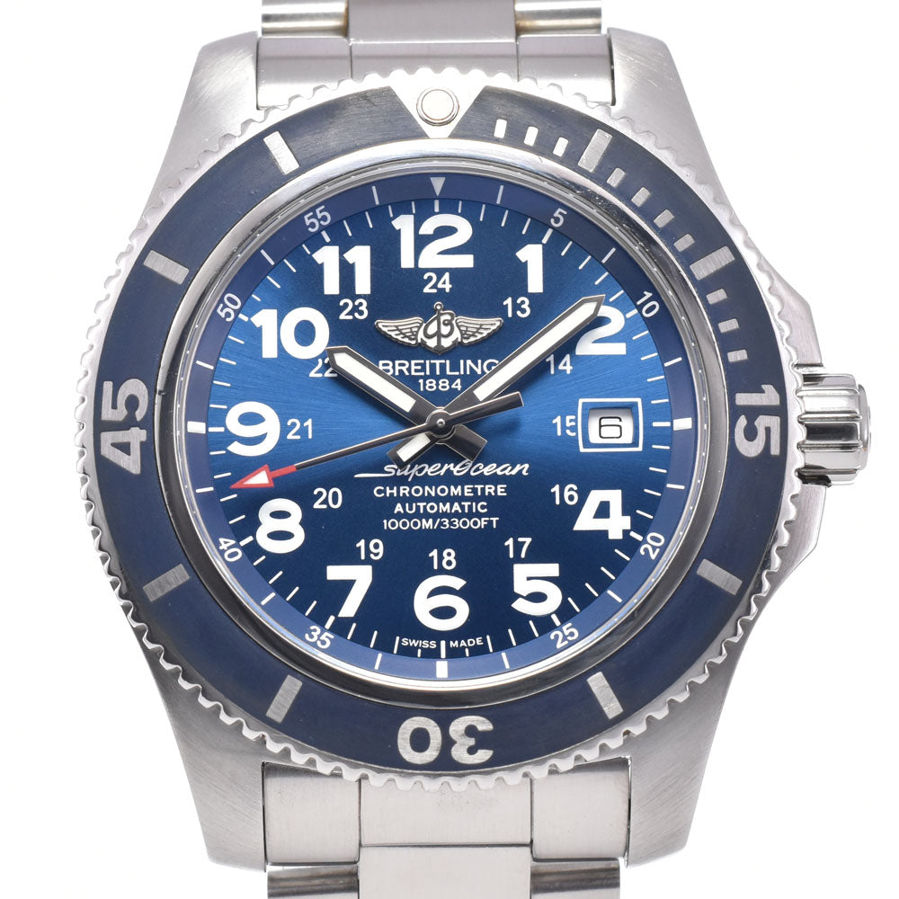 with paper BREITLING Super Ocean II A17392 Date blue Dial Automatic Men's
 Watch R#149248
