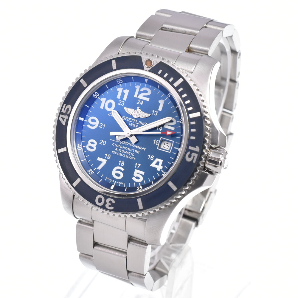 with paper BREITLING Super Ocean II A17392 Date blue Dial Automatic Men's
 Watch R#149248
