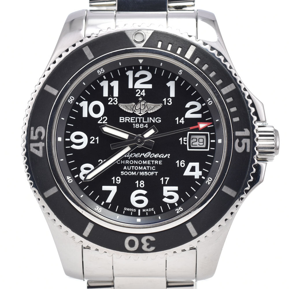 with paper BREITLING Super Ocean II A17365 black Dial Automatic Men's
 Watch R#149249
