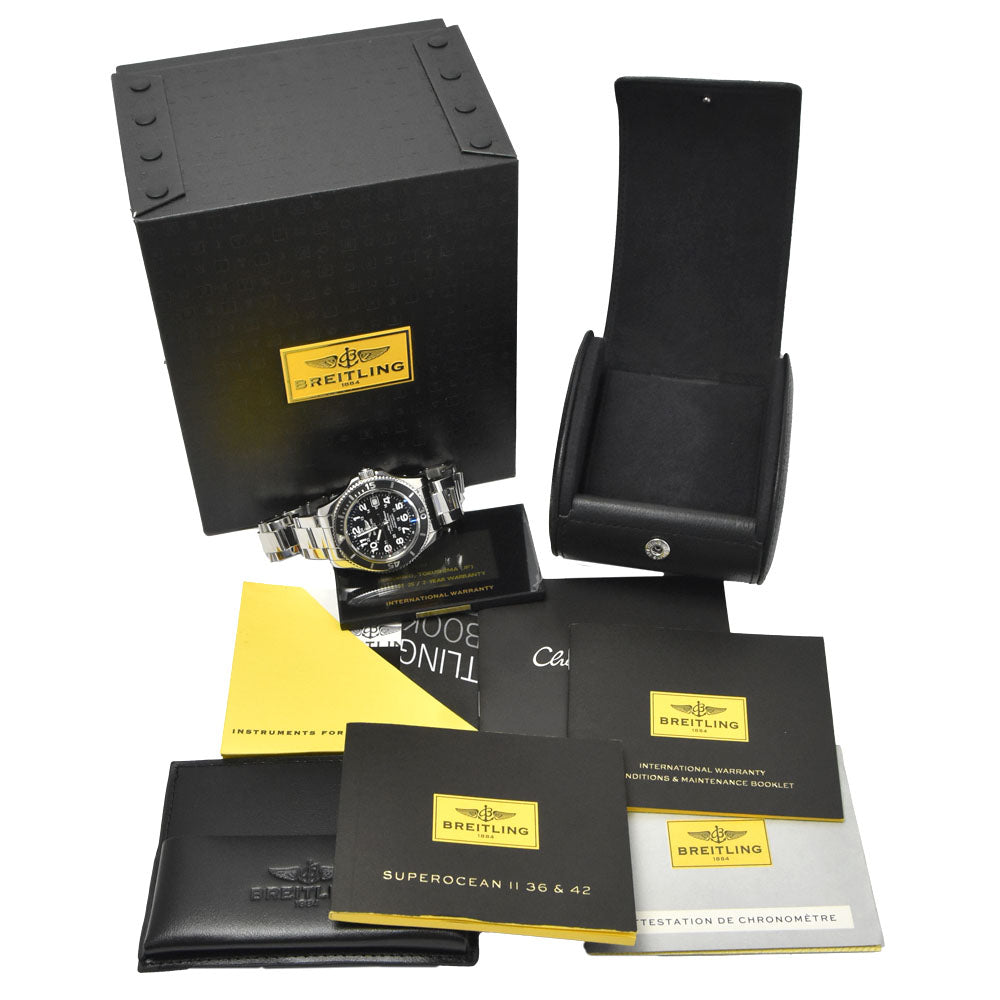 with paper BREITLING Super Ocean II A17365 black Dial Automatic Men's
 Watch R#149249