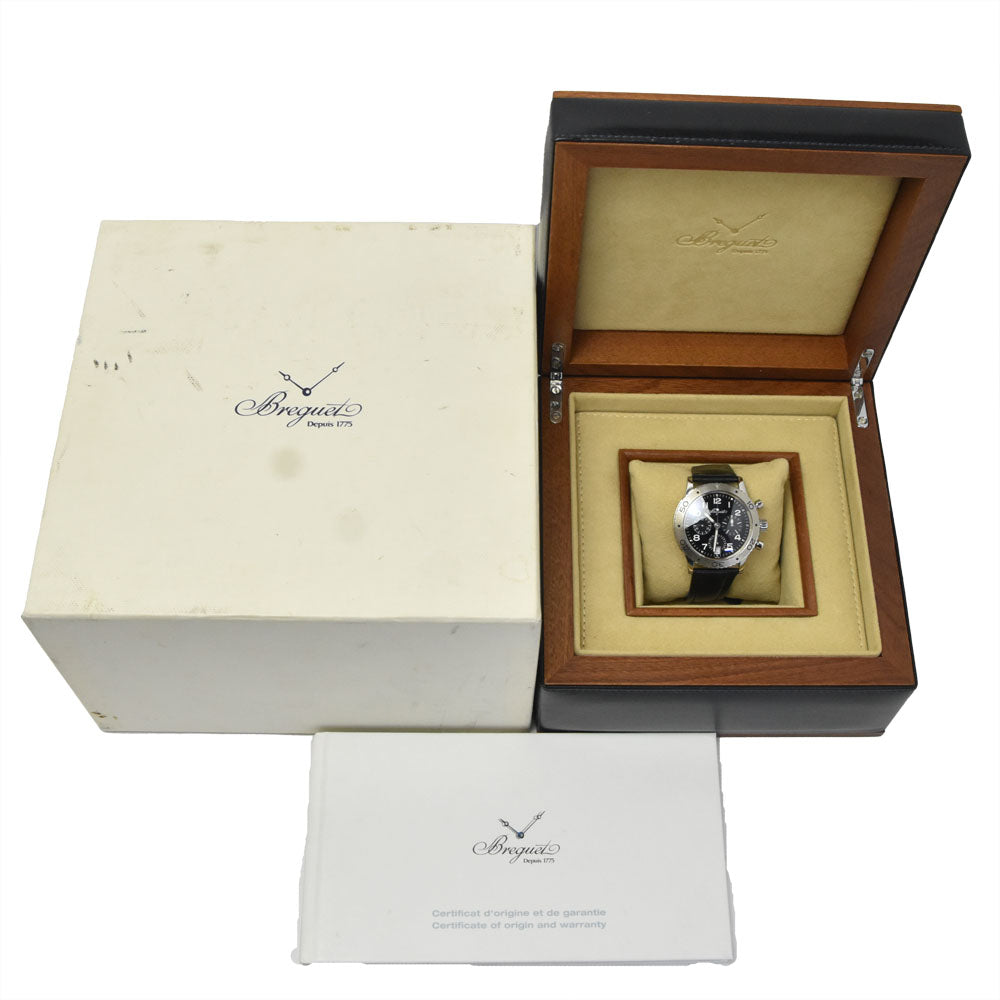 with paper Breguet Transatlantic 3820STH29W6 Chronograph Date black Dial Automatic Men's
 Watch R#149250