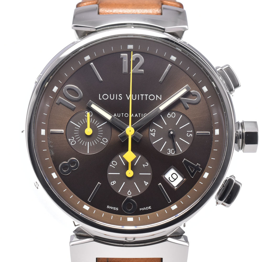 with paper LOUIS VUITTON Tambour Q1121 Dark brown Dial Automatic Men's
 Watch R#149252