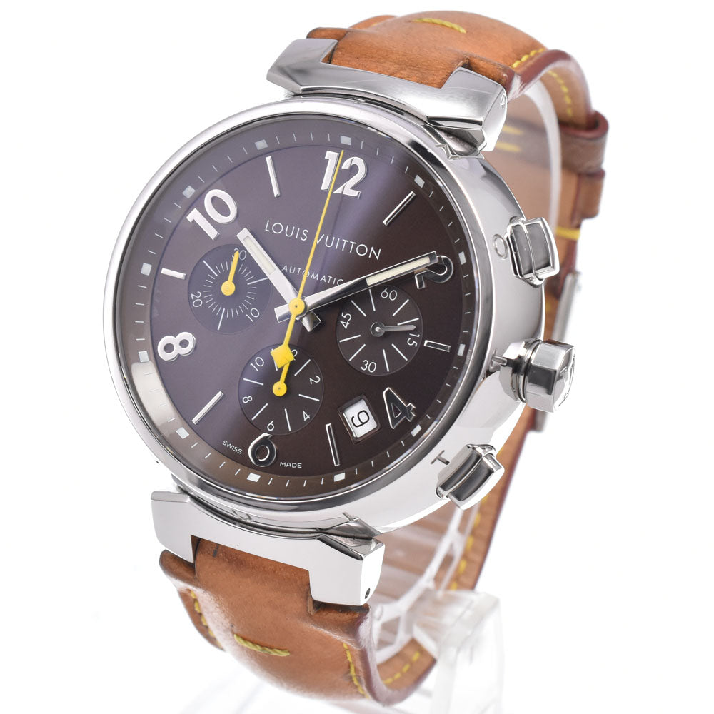 with paper LOUIS VUITTON Tambour Q1121 Dark brown Dial Automatic Men's
 Watch R#149252