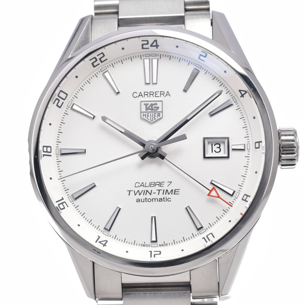 with paper TAG HEUER Carrera twin time WAR2011.BA0723 Caliber 7 Silver Dial Automatic Men's
 Watch R#149253
