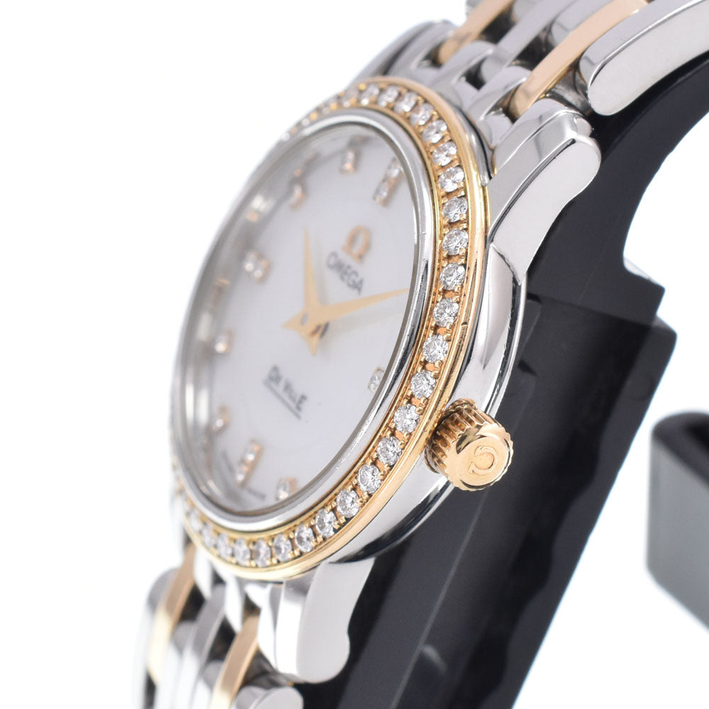 with paper OMEGA De Ville Prestige 4375.75.00 Bezel Diamond White shell Dial Quartz Ladies
 Watch R#149255
