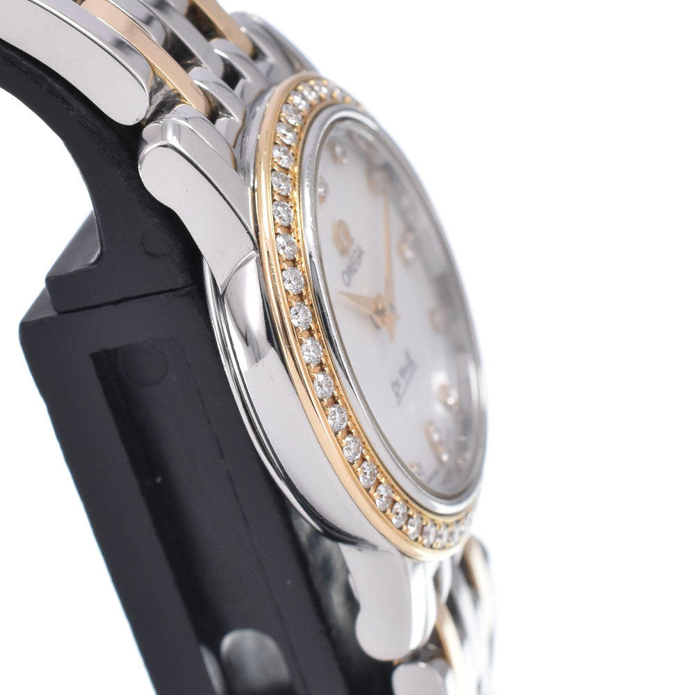 with paper OMEGA De Ville Prestige 4375.75.00 Bezel Diamond White shell Dial Quartz Ladies
 Watch R#149255