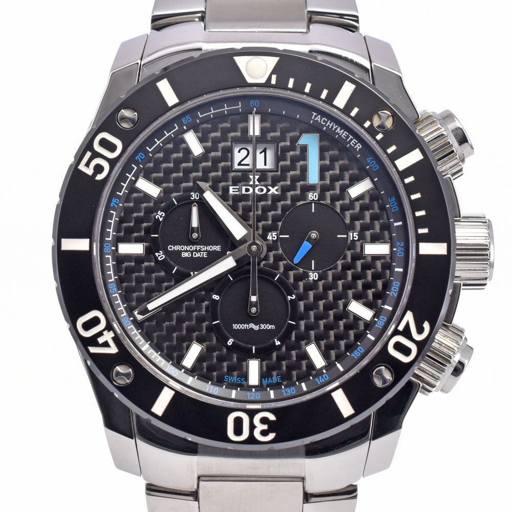 with paper EDOX Class 1 chrono offshore 10020 Black / blue Dial Quartz Men's
 Watch R#149260