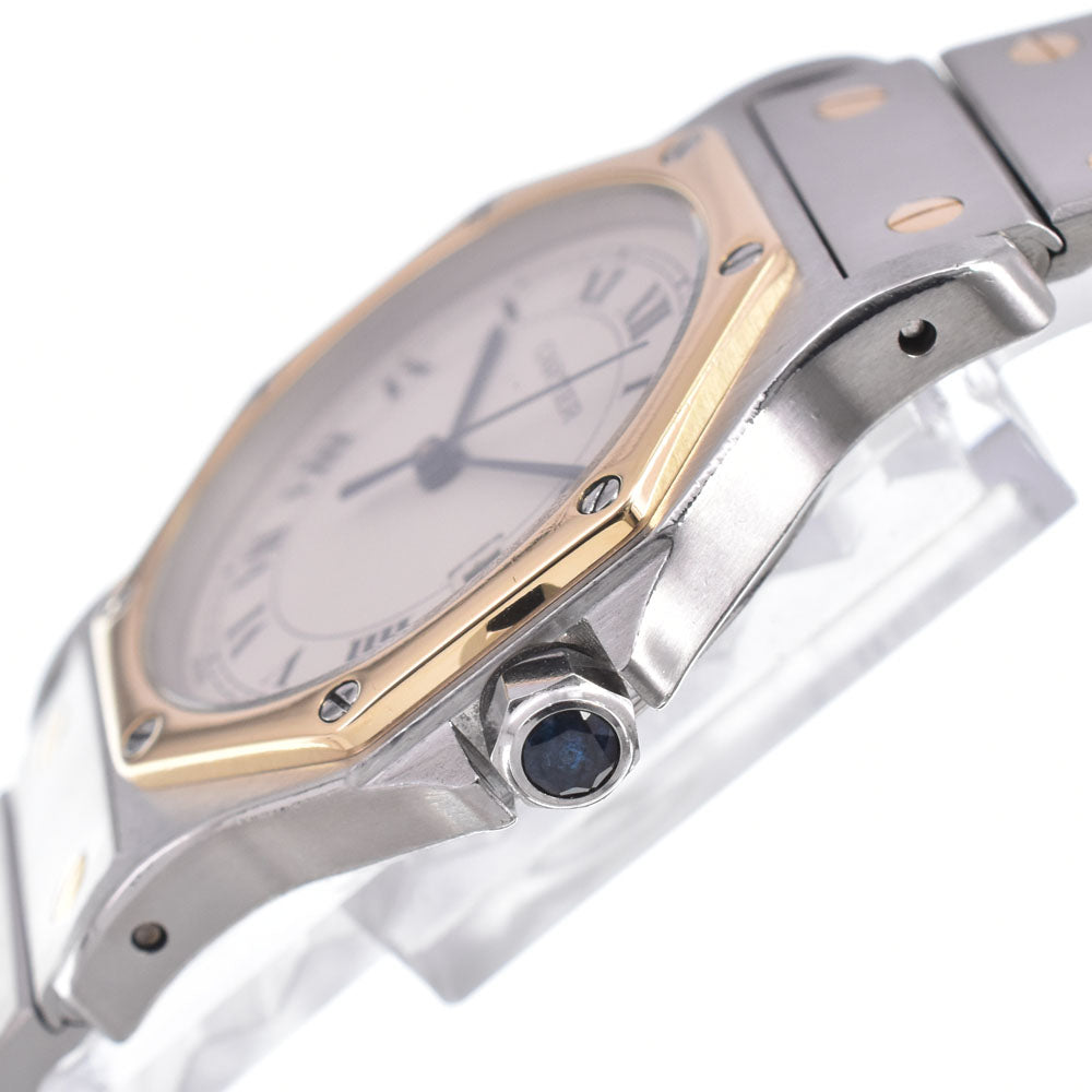 CARTIER Santos Octagon LM 187902 Date Ivory Dial Quartz Unisex
 Watch C#149263