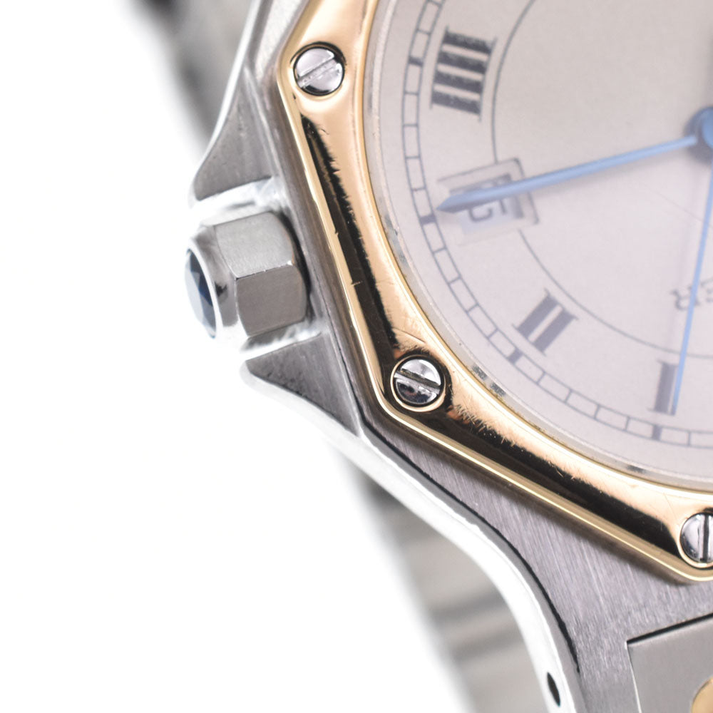 CARTIER Santos Octagon LM 187902 Date Ivory Dial Quartz Unisex
 Watch C#149263