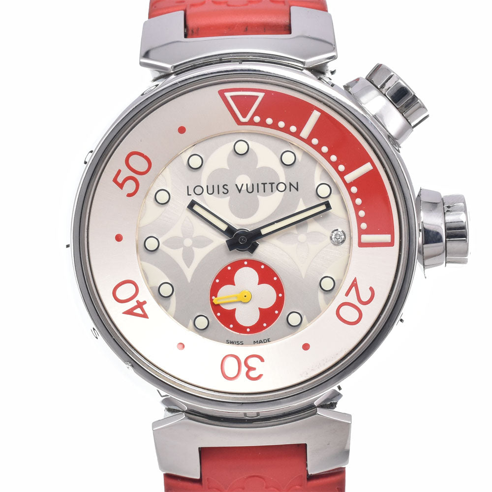 LOUIS VUITTON Tambour Q131V 1P Diamond Silver Dial Quartz Men's
 Watch R#149267