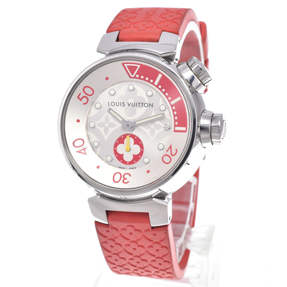 LOUIS VUITTON Tambour Q131V 1P Diamond Silver Dial Quartz Men's
 Watch R#149267