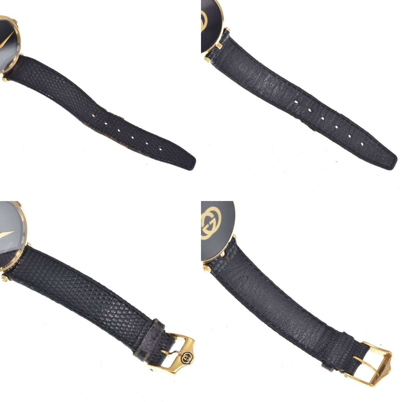 GUCCI Sherry line Gold Plated / Leather black Dial Quartz Men's
 Watch C#149277