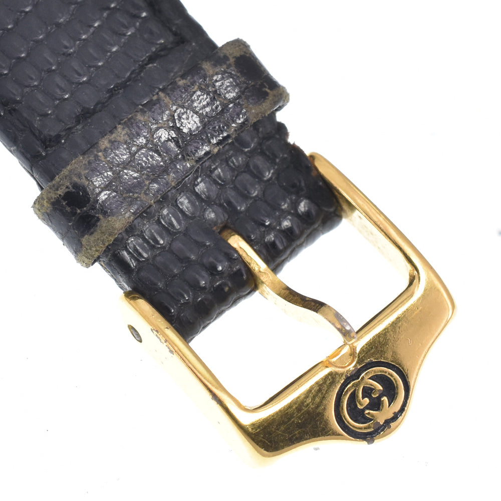 GUCCI Sherry line Gold Plated / Leather black Dial Quartz Men's
 Watch C#149277
